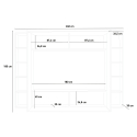 Wohnwand mit TV-Board und Hängeschrank Joy Mold - 2 Schrankspalten Modell