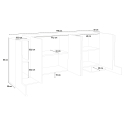 Sideboard 5 Türen 4 Regale Sideboard modernes Design 170cm Pillon Lumi Acero