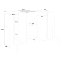 Sideboard 170cm Küche Wohnzimmer Sideboard 5 Türen 4 Einlegeböden Pillon Lumi Katalog