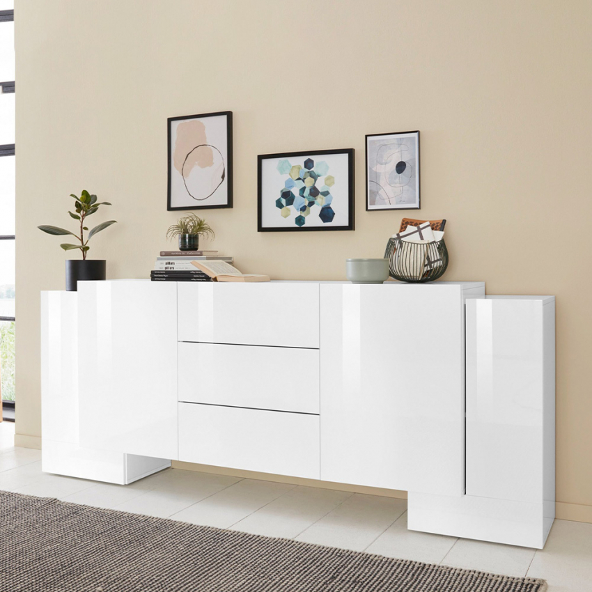 Schrank Wohnzimmer Küche 210cm 4 Schwenktüren 3 Schubladen Pillon Lawe Aktion Schrank Wohnzimmer Küche 210cm 4 Schwenktüren 3 Schubladen Pillon Lawe Aktion