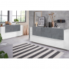 Weiße Sideboard mit vier Türen New Coro Four, modernes Design in Schieferoptik, 160 cm Rabatte
