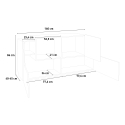 Weiße Sideboard mit vier Türen New Coro Four, modernes Design in Schieferoptik, 160 cm Lagerbestand