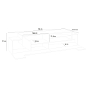 TV-Lowboard New Coro Low M, 160 cm, offene Ablage, 3 Türen, Weiß und Schiefergrau Katalog