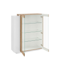Design-Vitrine in Hochglanz Weiß und Holz für Wohnzimmer New Coro Hem Sales