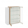 Design-Vitrine in Hochglanz Weiß und Holz für Wohnzimmer New Coro Hem Sales