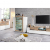 Glänzend weiß und Holz Design-Vitrine für Wohnzimmer New Coro Hem Rabatte