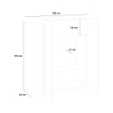 Design-Vitrine in Hochglanz Weiß und Holz für Wohnzimmer New Coro Hem Lagerbestand