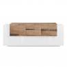 Modernes Design Sideboard weißes Holz 220cm 5 Türen 2 Schubladen New Coro Wide Sales