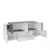 Moderne Design-Kommode 200cm in Hochglanz Weiß Schiefer New Coro Kommode Sales