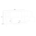 Moderne Design-Kommode 200cm in Hochglanz Weiß Schiefer New Coro Kommode Lagerbestand