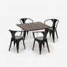 set tisch 80x80cm industriedesign 4 stühle style bar küche hustle white Preis