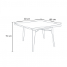 set  tisch 80x80cm 4 stühle Lix stil im industrie-design küche bar hustle 