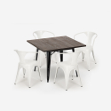 set tisch 80x80cm 4 stühle industriedesign stil küche bar hustle black Auswahl