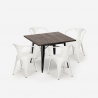 set tisch 80x80cm 4 stühle industriedesign stil küche bar hustle black Auswahl