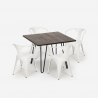 set 4 stühle tisch 80x80cm stil industrie design bar küche reims dark Eigenschaften