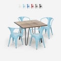 set tisch 80x80cm 4 stühle industrie design stil küche bar reims Aktion