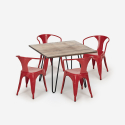set tisch 80x80cm 4 stühle industrie design Lix stil küche bar reims Kosten