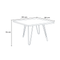 Set Industrielles Design Tisch 80x80cm 4 Stühle Tolix-Stil Küche Bar Reims