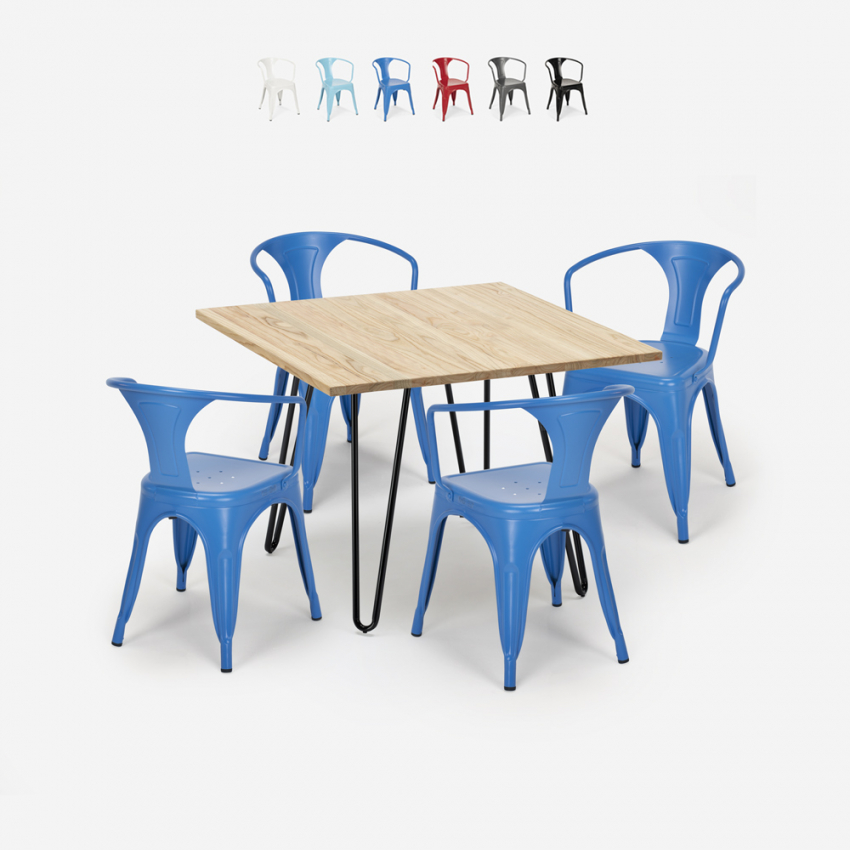 set tisch 80x80cm 4 stühle stil industriedesign bar küche reims light Sales set tisch 80x80cm 4 stühle stil industriedesign bar küche reims light Sales