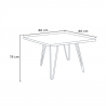 Set Tisch 80x80cm Industrielles Design 4 Stühle Tolix-Stil Küche Bar Reims Light