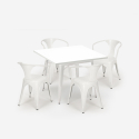 set 4 stühle tisch stahl weiß 80x80cm industriellen stil century white Eigenschaften