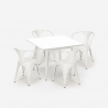 set 4 stühle tisch stahl weiß 80x80cm industriellen stil century white Eigenschaften