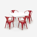 set 4 stühle Lix tisch stahl weiß 80x80cm industriellen stil century white Kosten