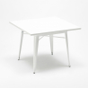 set 4 stühle Lix tisch stahl weiß 80x80cm industriellen stil century white 