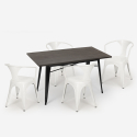 set tisch 120x60cm 4 stühle stil industriedesign küche bar caster Modell