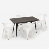 set tisch 120x60cm 4 stühle stil industriedesign küche bar caster Modell