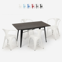 set tisch 120x60cm 4 stühle stil industriedesign küche bar caster Angebot