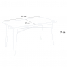 set tisch 120x60cm 4 stühle Lix stil industriedesign küche bar caster 