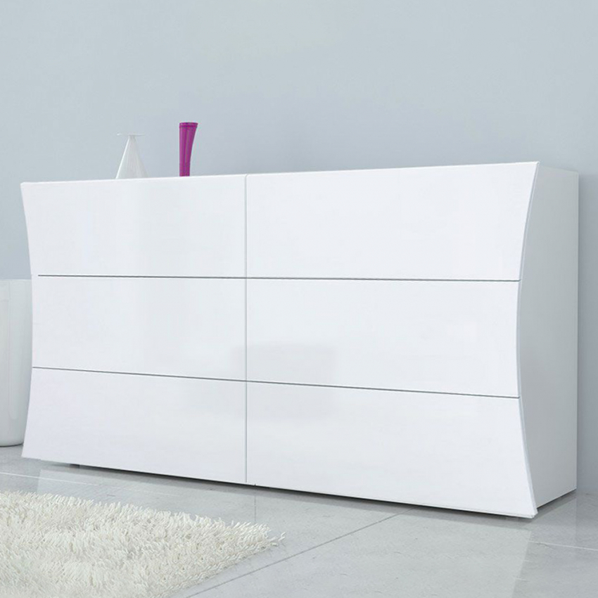 Kommode Schubladenschrank Schlafzimmer 6 Schubladen Hochglanz Weiß Arco Sideboard Aktion Kommode Schubladenschrank Schlafzimmer 6 Schubladen Hochglanz Weiß Arco Sideboard Aktion