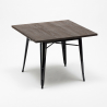  set tisch 80x80cm 4 stühle küche holz metall industrie stil hustle wood black 