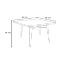 set tisch 80x80cm 4 stühle industrie stil holz metall küche hustle wood 
