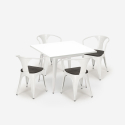 set tisch 80x80cm 4 stühle weiß industrieller stil holz century wood white Eigenschaften