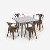 set tisch 80x80cm 4 stühle industriestil küche metall century wood Kauf