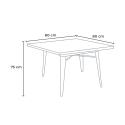 set tisch 80x80cm 4 stühle industriestil küche metall century wood 