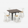 set tisch 80x80cm 4 stühle industrial metall holz hustle black top light Lagerbestand