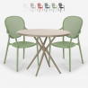 Set runder Tisch 80cm beige mit 2 Stühlen modernes Design für den Außenbereich Valet Rabatte