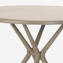 Set runder Tisch 80cm beige mit 2 Stühlen modernes Design für den Außenbereich Valet 