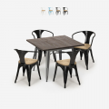 set tisch 80x80cm 4 stühle holz industriell küche hustle top light Aktion