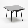 set tisch 80x80cm schwarz 4 stühle küche metall century black top light Eigenschaften