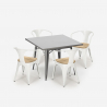 set tisch 80x80cm 4 stühle industrie holz metall century top light Katalog