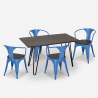 set tisch 120x60cm 4 stühle holz industriell esszimmer wismar wood Preis