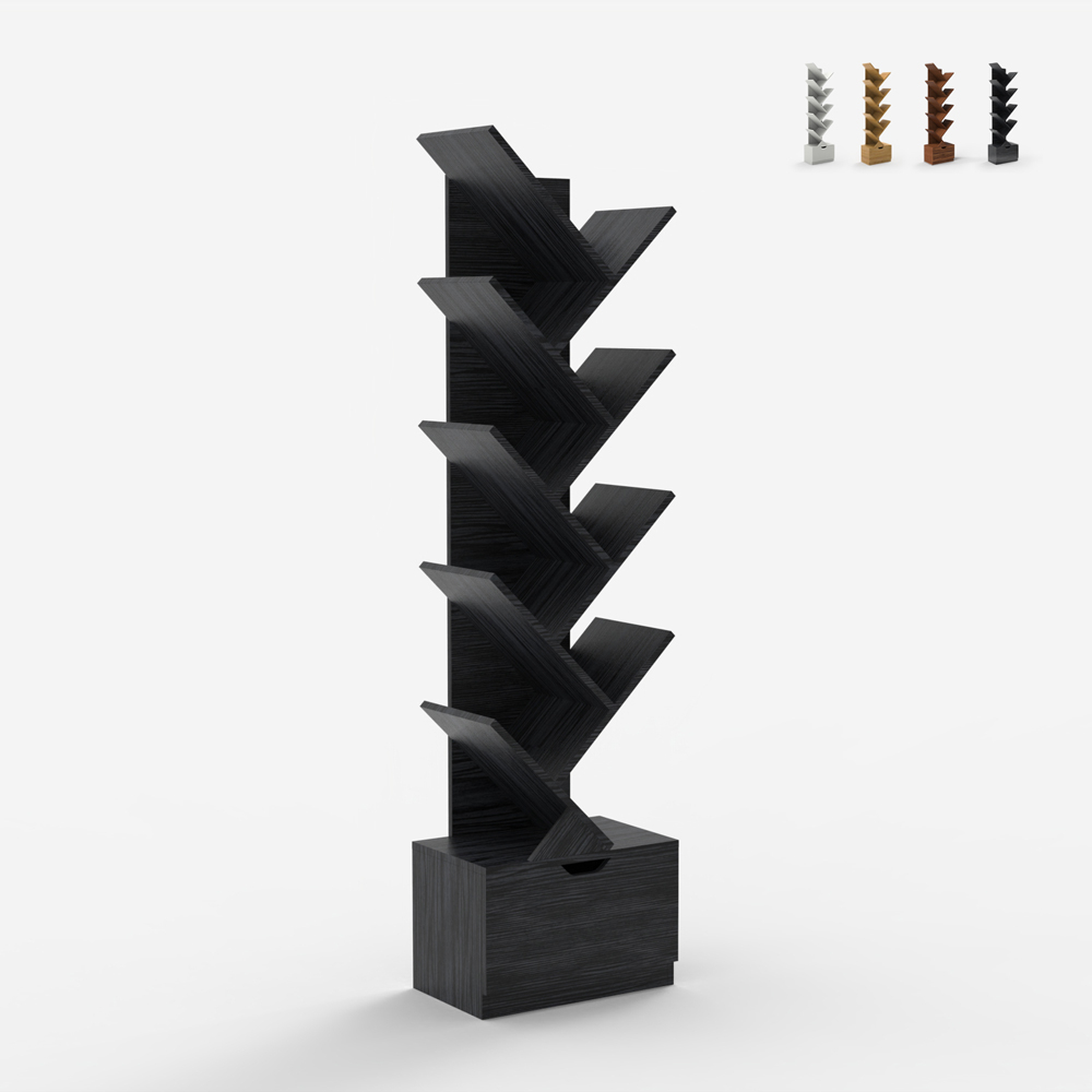 Bücherregal 10 Regale modernes Design Schublade Wohnzimmer Büro Treebook 150