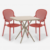 Set 2 Stühle quadratischer Tisch 70x70cm beige indoor outdoor design Lavett Auswahl