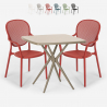Set 2 Stühle quadratischer Tisch 70x70cm beige indoor outdoor design Lavett Aktion