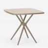 Set 2 Stühle quadratischer Tisch 70x70cm beige indoor outdoor design Lavett 