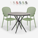 Set 2 Stühle runder Tisch 80cm schwarz für Innen Außen Valet Dark Katalog